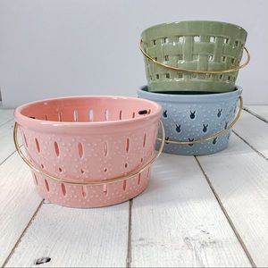 Set of 3 NWT Target BP Ceramic Easter Bunny Basket